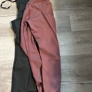 HALARA Striped Leggings in Black and Red